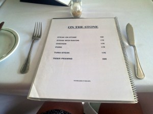 On the Stone Menu
