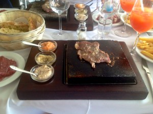 Steak on a stone