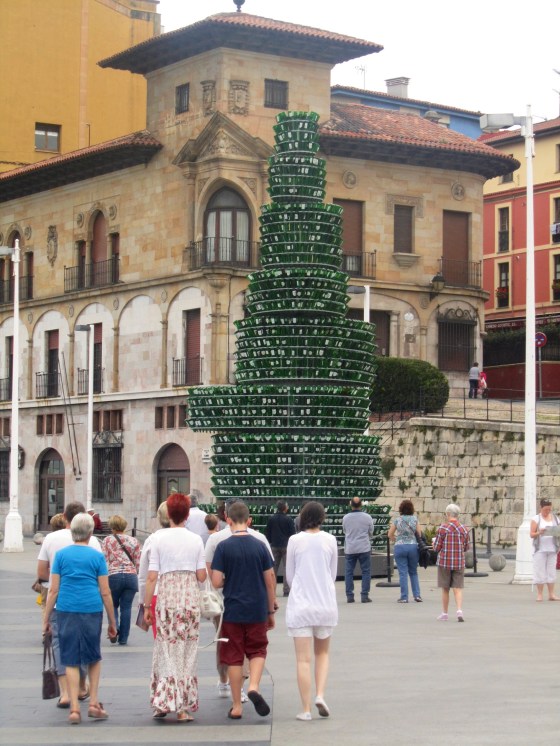 Cider bottle sculpture